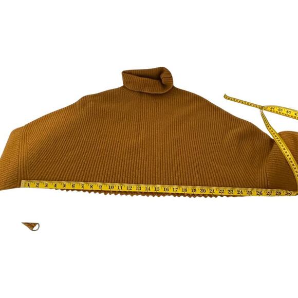 NWTs Lapointe Cropped Frayed Hem Cashmere Silk Turtle Neck Sweater (L) - Picture 9 of 16